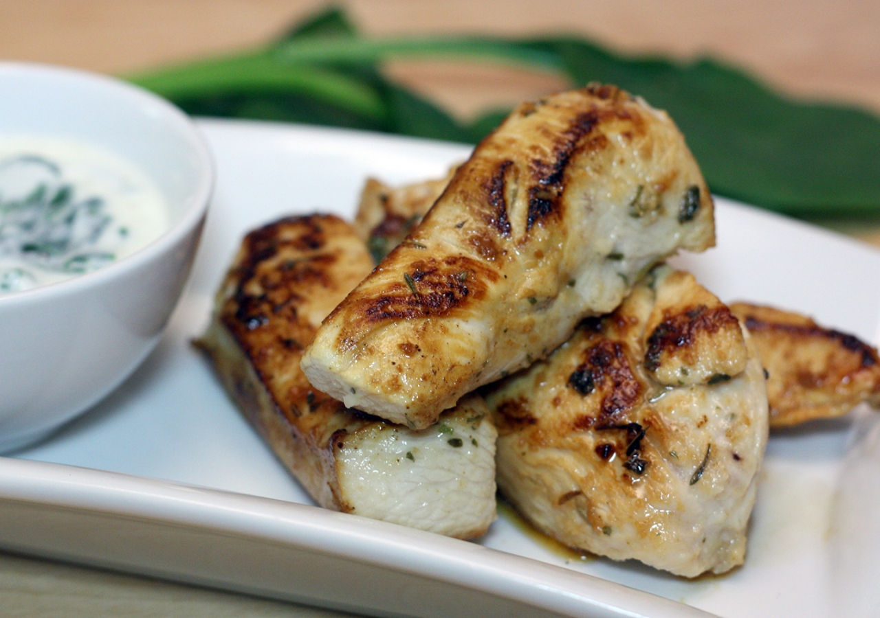 Tarragon Chicken with Spinach dip