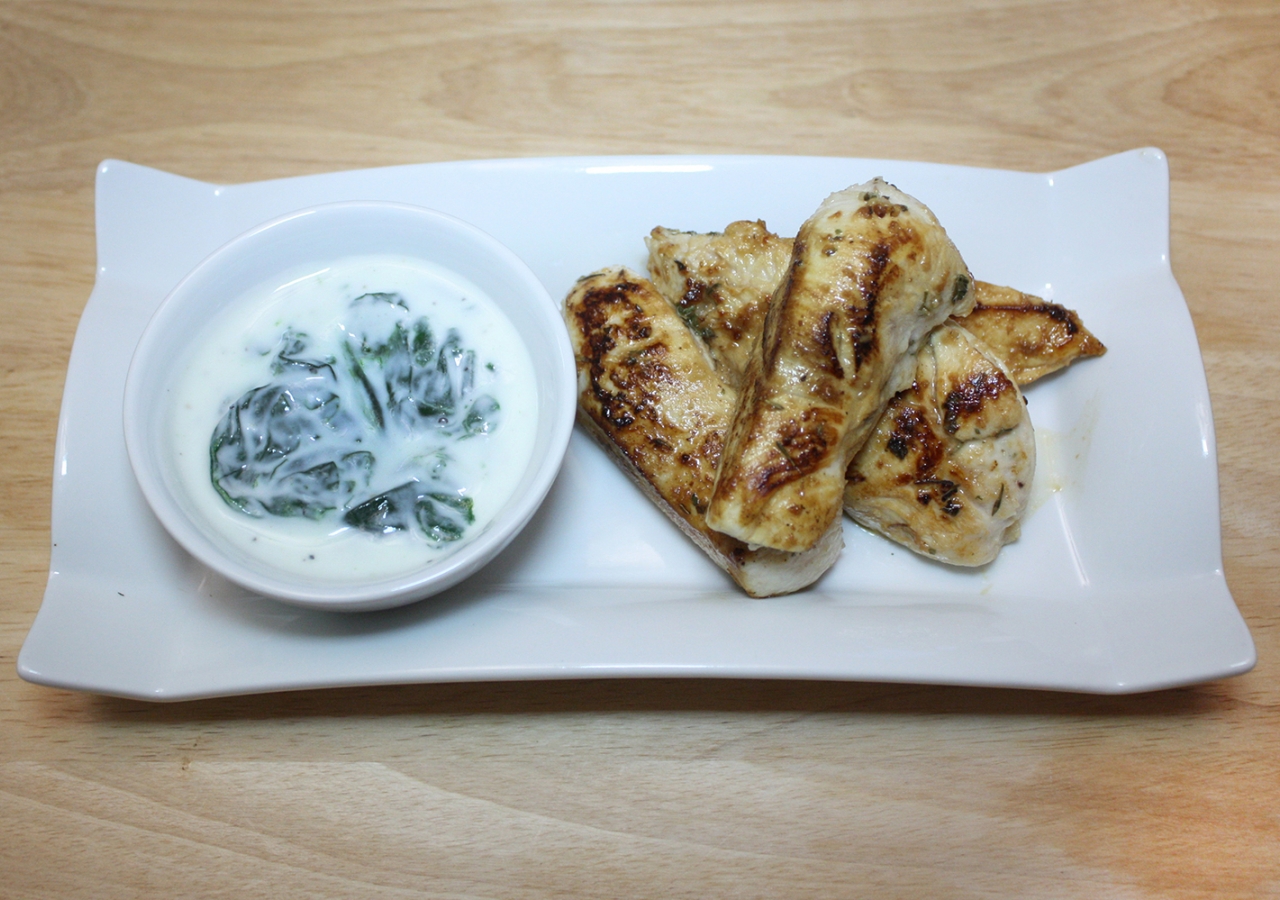 Tarragon Chicken with Spinach dip