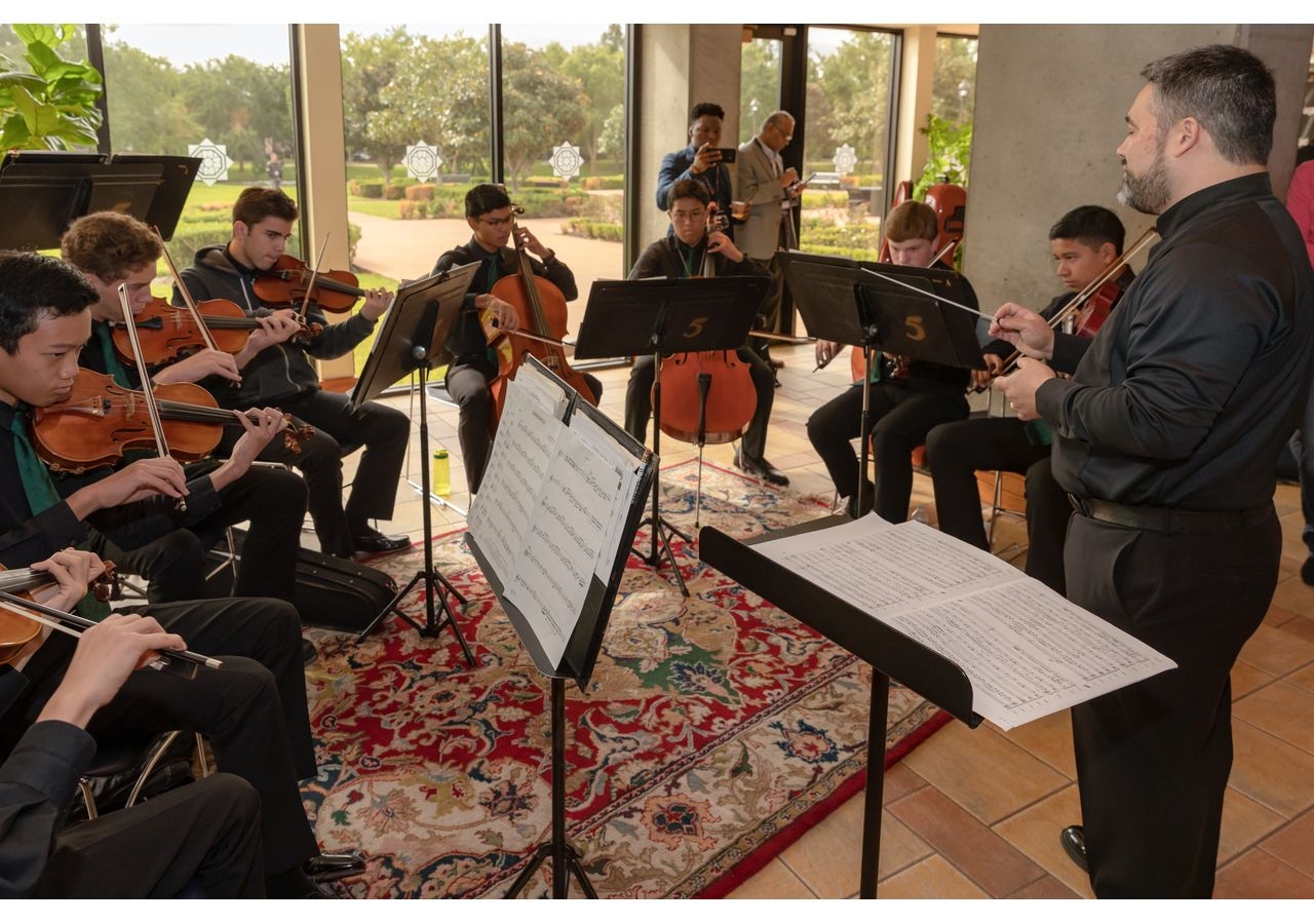 Musical display by the Strake Jesuit Orchestra at the TEDxSugarLand being held at Ismaili Jamatkhana and Center.