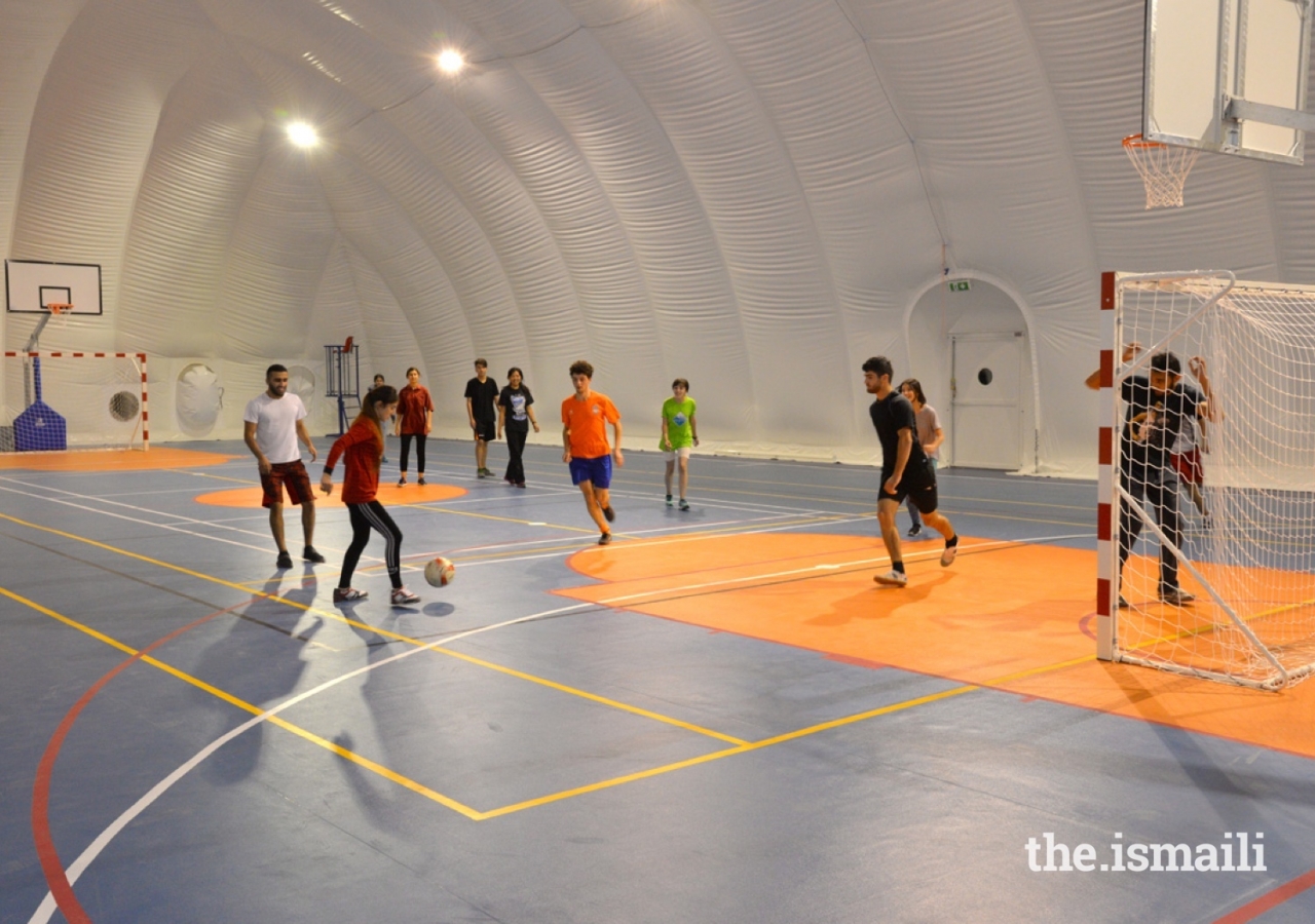 A sports “Bubble“ provides year round sports at UCA’s Khorog Campus.