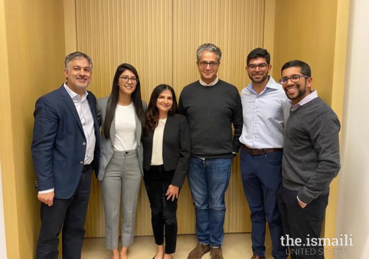 Speaker Series team (from L to R):  Karim Rehmat, Alyannah Kassam, Gulzar Aziz (Moderator), Salim Ramji (Speaker), Amaan Badruddin, Mehboob Virani (member of National IPN). 