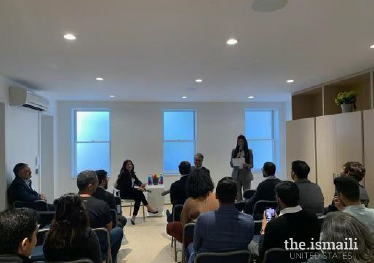 The multi-purpose space on the second floor of Manhattan Jamatkhana hosted the 60-minute moderated Q&A discussion. 