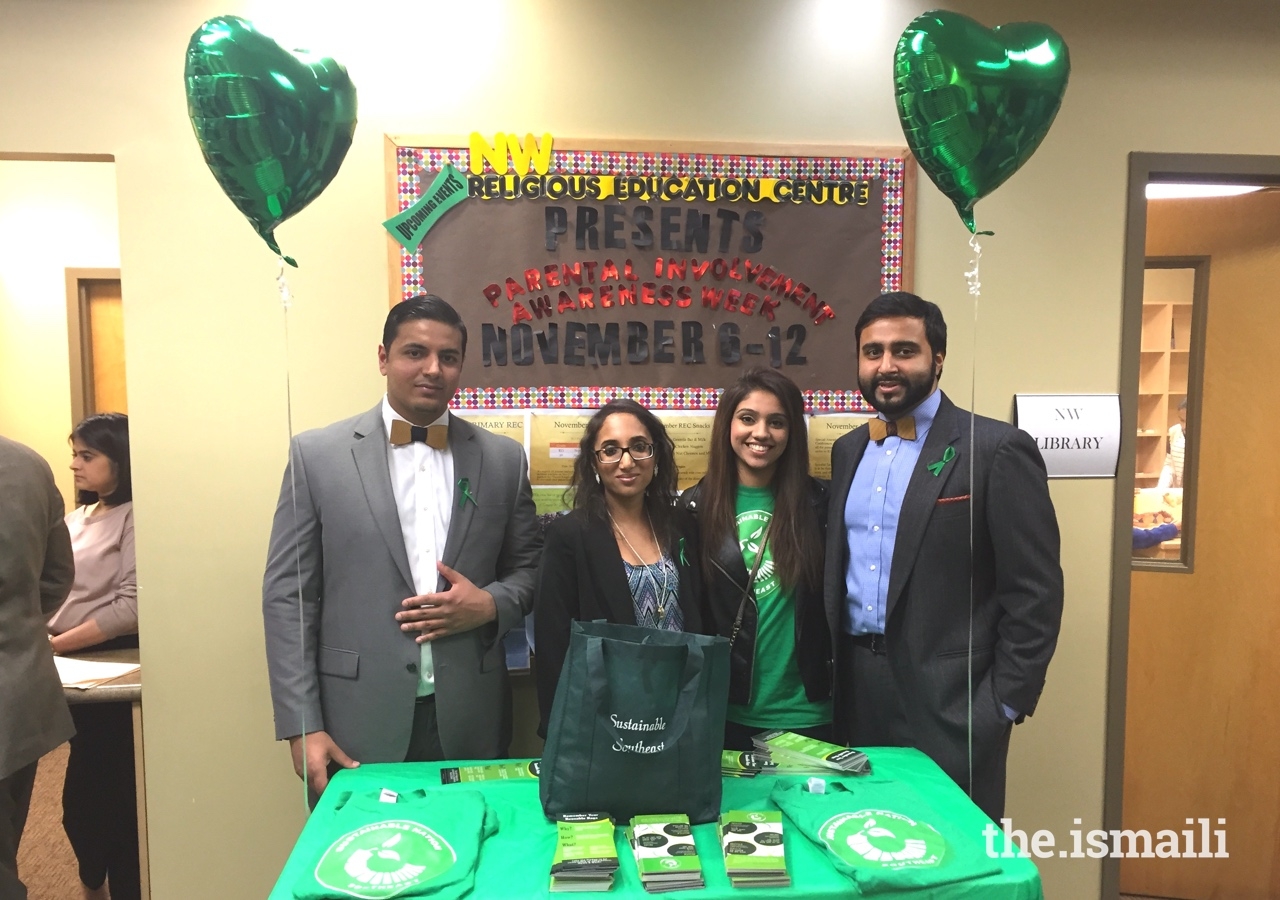 The Sustainable Nation program was launched in the Southeast region in 2015; (From left to right) Adil Devshi, Naina Hashim, Sonya Khimani, and Munir Meghjani.