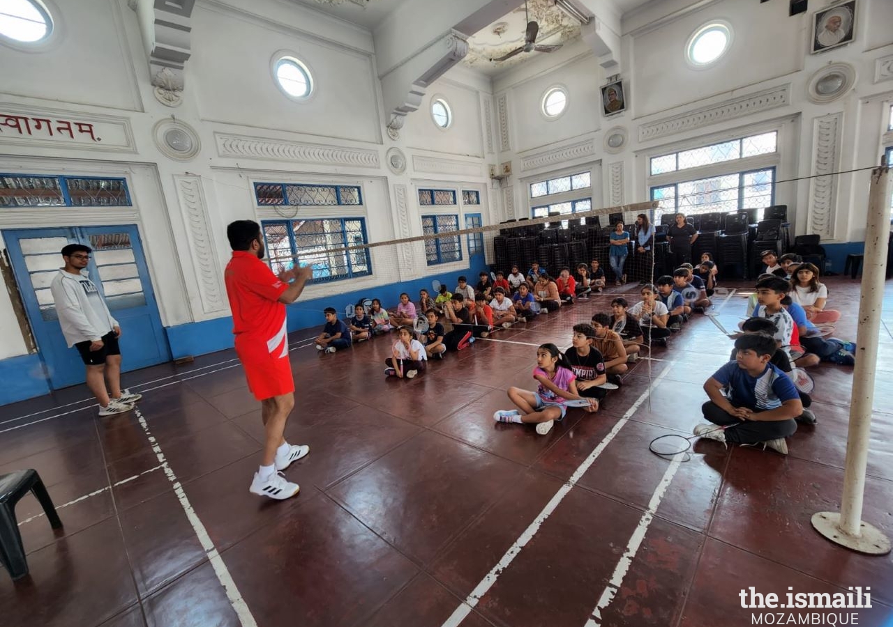 Participants learning the rules of Badminton 