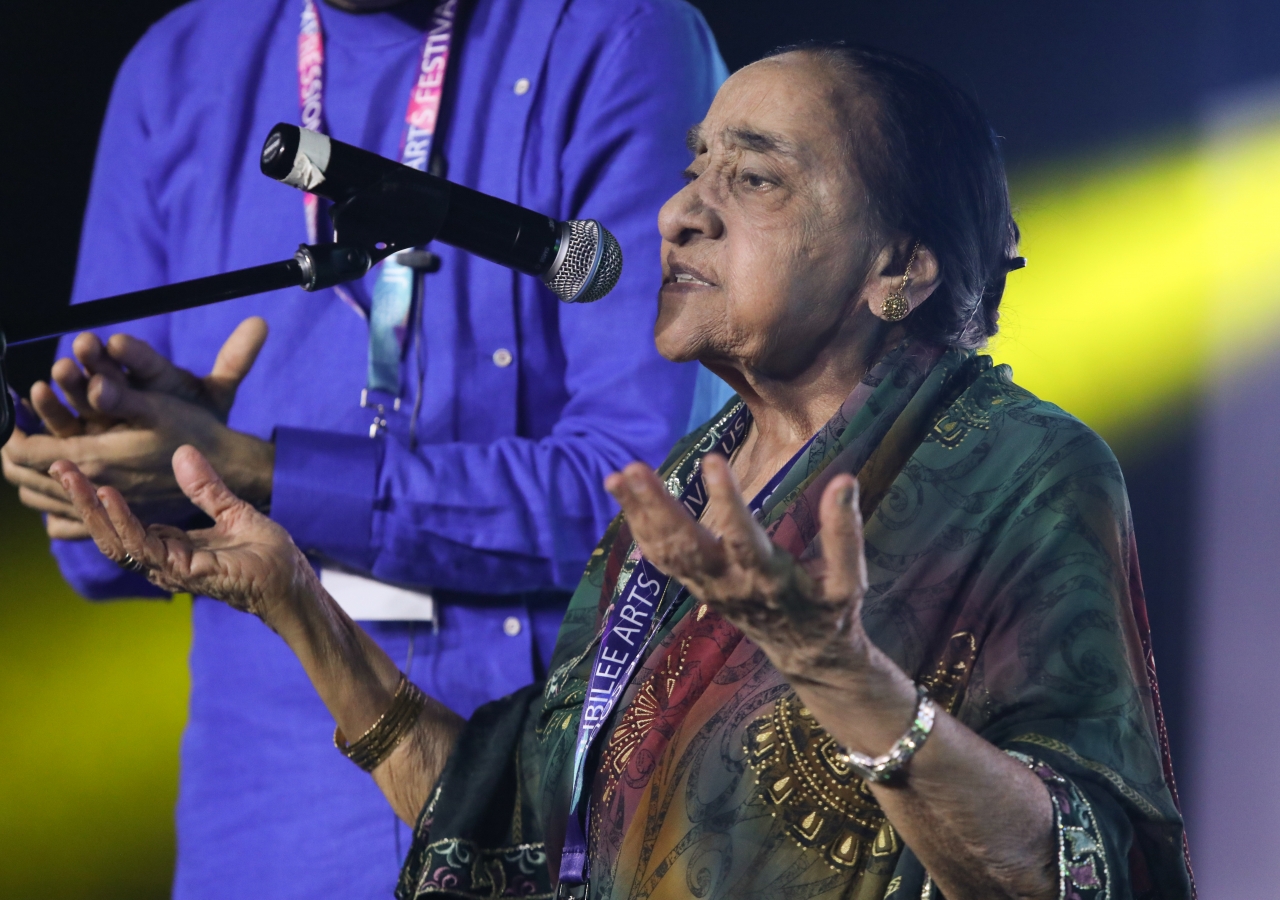 Malek Sultana sings a devotional piece at the Southeast Jubilee Performing Arts Festival.