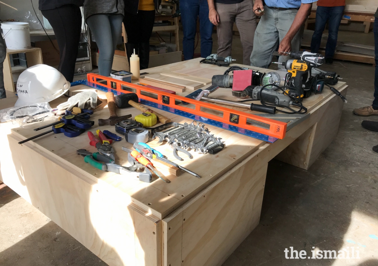 During the second half of the day, participants were taken to the Southwest IMARA workshop to learn about construction tasks and were introduced to a variety of tools used in the shop.