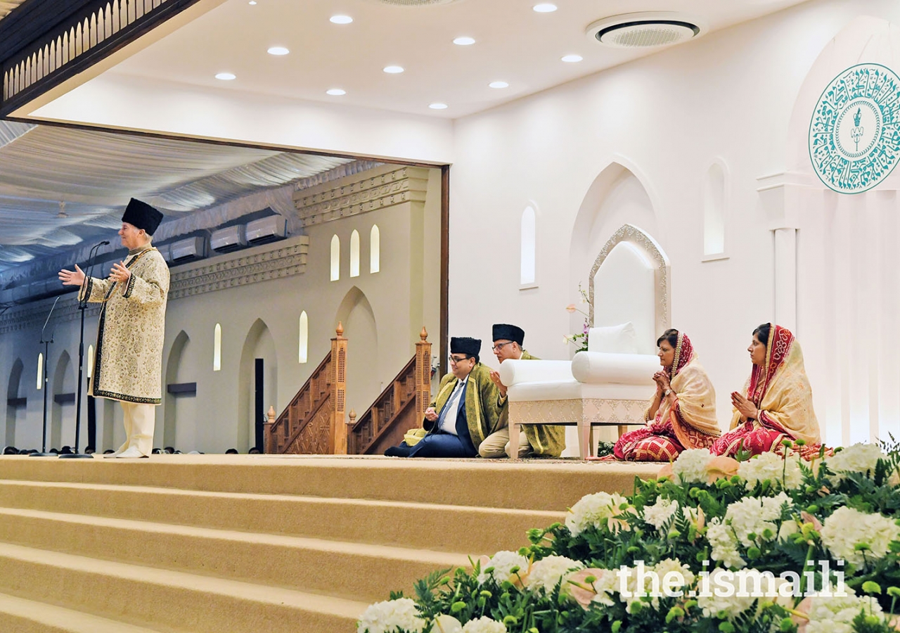 Mawlana Hazar Imam at the Diamond Jubilee Darbar in Dar es Salaam.