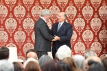 Mawlana Hazar Imam thanks Prime Minister Harper following the Prime Minister&#039;s address at the opening of the Ismaili Centre, Toronto. Gary Otte