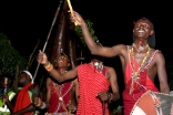 Traditional Maasai dancers welcome people to the International Bazaar and Carnivale Ya Kenya. 