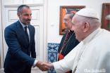 Prince Rahim and His Holiness Pope Francis in Lisbon, during the Pope’s visit to mark World Youth Day.