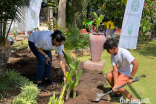 Ismaili CIVIC volunteers help to plant a microforest in Upanga, Tanzania.