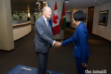 Mayor of Toronto Olivia Chow welcomes Prince Amyn to Toronto's City Hall.