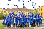 Graduands at UCA's Naryn campus celebrate at the convocation ceremony.