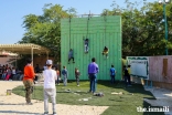 Wall climbing under supervision of trained professionals