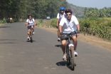 Participants braved the heat and the open road to keep cycling the 550 kilometres from Mumbai to Goa. 