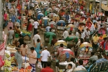 A busy street in Bangladesh’s capital city.