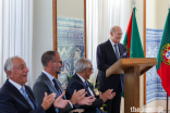 Prince Amyn extends a warm welcome to guests during an Imamat Day reception hosted at the Diwan of the Ismaili Imamat in Lisbon.