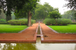 Water flows into a pool at Humayun's Tomb Garden restored by the Aga Khan Trust for Culture, New Delhi, India.