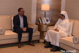 Prince Rahim in conversation with Sheikh Maktoum bin Mohammed bin Rashid Al Maktoum, Deputy Prime Minister, Minister of Finance, and Deputy Ruler of Dubai.