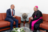 Prince Rahim in conversation with Monsignor Edgar Peña Parra, the Substitute for the Secretariat of State at the Vatican.