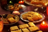 Arabic sweets set out for the iftar 