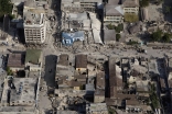 An aerial view of Port-au-Prince&#039;s downtown area demonstrates the extent of damage inflicted by the powerful earthquake that hit the Haitian capital on 12 January.
