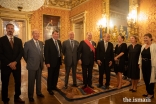 From L to R: Prince Rahim, Prince Amyn, Xavier Darcos, Chancelier of the Institut de France and Former Government Minister, Hubert Védrine, Former Minister of Foreign Affairs, Mawlana Hazar Imam, Jean-Yves Le Drian, Minister for Europe and Foreign Affairs, Princess Zahra, Laure Darcos, Senator from Essonne and Maria Vadillo, Spouse of the Minister for Europe and Foreign Affairs. 