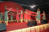 Volunteers in Dubai performing a garba 