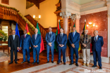 (L to R): Their Excellencies Presidents José Maria Neves of Cabo Verde, Umaro Sissoco Embaló of Guinea-Bissau, Marcelo Rebelo de Sousa of Portugal, Prince Rahim, Prince Aly Muhammad, Carlos Manuel Vila Nova of Sao Tome and Principe, José Ramos-Horta of Timor-Leste, and Nazim Ahmad, Diplomatic Representative of the Ismaili Imamat to Portugal.