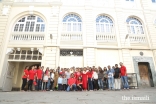 Participants of the heritage walk in the compound of Darkhana Jamatkhana, the first Jamatkhana established in Mumbai.