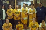 Arsheel (back row, third from left) with Coach Paal Joshi (back row far right) and his team after they won the regional gold medal at the District 225 Glenbrook United Special Olympics.