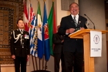 His Honour the Honourable Steven L. Point, Lieutenant Governor of British Columbia, addresses Duke of Edinburgh award recipients at the Ismaili Centre, Burnaby.