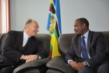 Mawlana Hazar Imam and Ambassador Richard Sezibera, Secretary General of the East African Community, meeting at the EAC headquarters in Arusha.