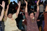 Participants at the Seniors Fair learn new exercise routines to improve their health and wellbeing.