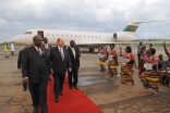 Traditional dancers welcome Mawlana Hazar Imam, who is in Uganda for the opening of the Bujagali Hydropower Project and to mark the 50th anniversary of Ugandan independence.