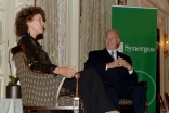 Mawlana Hazar Imam in conversation with Peggy Dulany, founder of the Synergos Institute, at &quot;University Night&quot; in London on 22 October 2012.