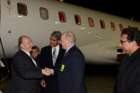 Arriving in Edmonton, Mawlana Hazar Imam is welcomed by Alberta Chief of Protocol Betty Anne Spinks, Minister Ken Hughes, Ismaili Council President Malik Talib, and Vice-President Moez Rajwani.