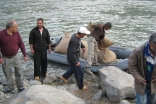 Nashir Karmali (left) with the FOCUS team crossing food aid into Afghanistan.