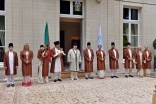 His Highness the Aga Khan and members of his family at the homage ceremony inaugurating his Diamond Jubilee on 11 July 2017.