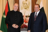 Mawlana Hazar Imam with Pakistani Prime Minister Nawaz Sharif at the Prime Minister’s residence.