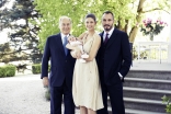 Prince Irfan, the first child of Prince Rahim and Princess Salwa, pictured together with his parents and grandfather, Mawlana Hazar Imam. TheIsmaili