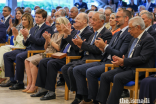 (L to R) President of the Ismaili Council for Portugal Yasmin Bhudarally; Prince Aly Muhamad Aga Khan; Vice President of the Portuguese Parliament Edite Estrela; Prince Amyn Aga Khan; President Marcelo Rebelo de Sousa; Prince Rahim Aga Khan; and Nazim Ahmad, Diplomatic Representative of the Ismaili Imamat to Portugal.