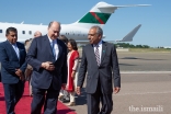 Mawlana Hazar Imam in conversation with Liakat Hasham, President of the Ismaili Council for the UK.