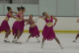 Aliyah Shaikh with her team "Starlights" at the opening exhibition at their home rink, representing the Skokie Valley Club in Buffalo Grove, Illinois 2017