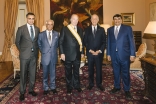 Mawlana Hazar Imam and Portuguese President Marcelo Rebelo de Sousa, together with senior leaders of the Ismaili Imamat and the President of the Ismaili Council for Portugal. AKDN / Antonio Pedrosa