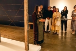 Humaira Abid gives a tour of her installations, including Borders and Boundaries, a barbed wire fence made entirely of mahogany.