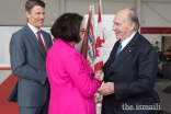 Lieutenant Governor of British Columbia Janet Austin and Mayor of Vancouver Gregor Robertson greet Mawlana Hazar Imam upon his arrival in Vancouver.