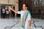 Princess Zahra waves to students and staff of the Aga Khan Academy, Mombasa, gathered for the school's 20th anniversary celebration.