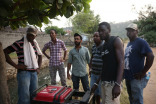 Amil (centre) with film crew during the production of 'Aisha.'