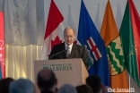 Mawlana Hazar Imam addresses the audience at the inauguration ceremony of the Aga Khan Garden, Alberta.